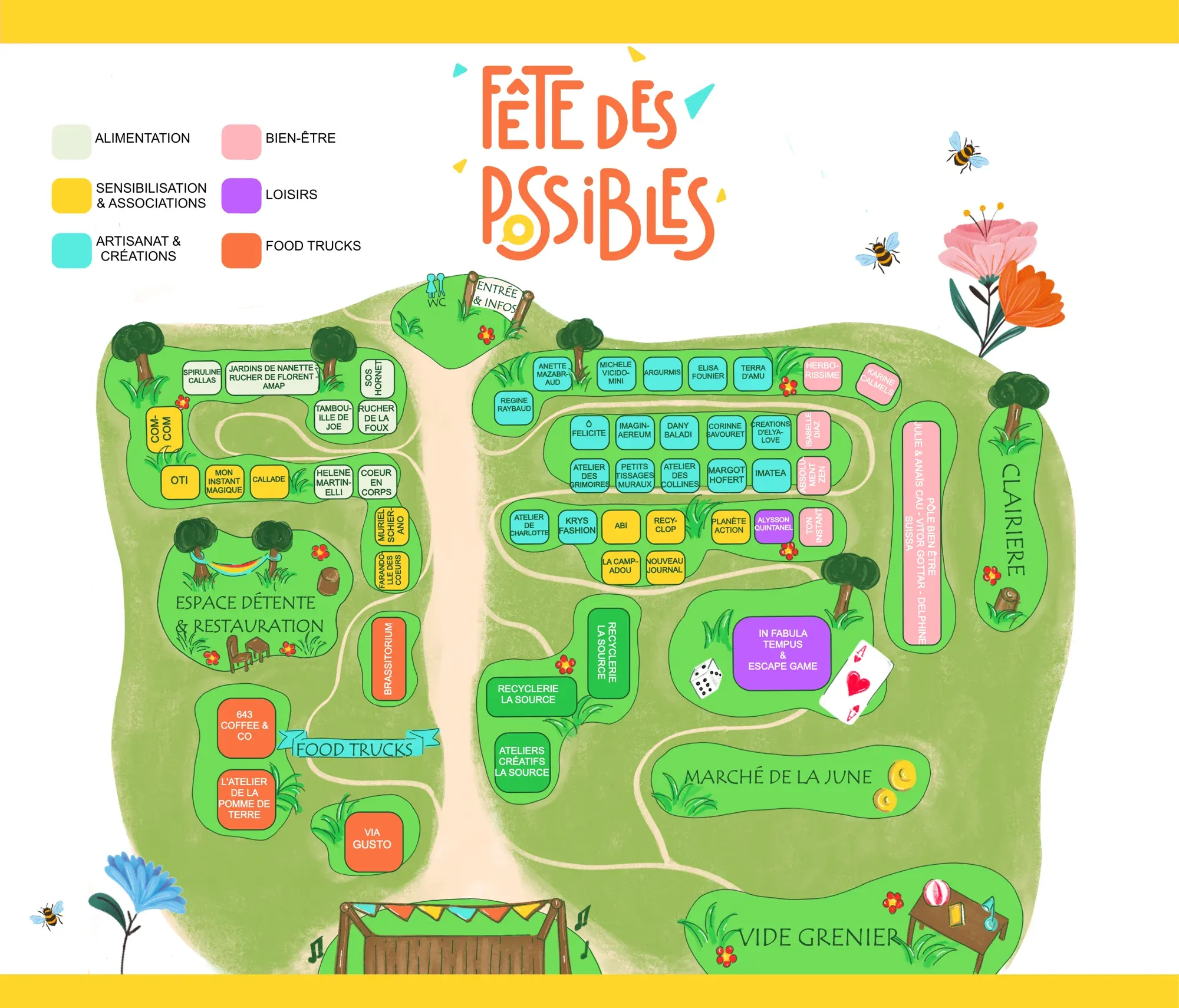 Plan des stands de la Fête des Possibles 2026